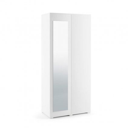 Dvoudveřová skříň Emi 90 cm se zrcadlem - bílá
