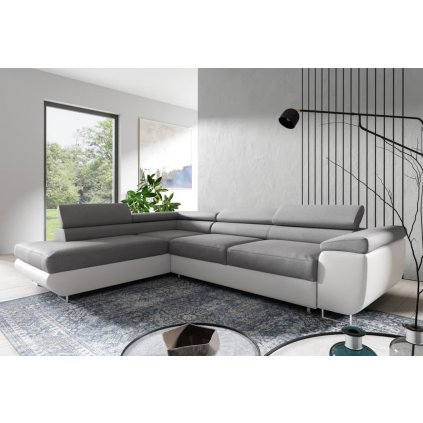 Sedací souprava Isabella - Sawana 21/Eko kůže bílá