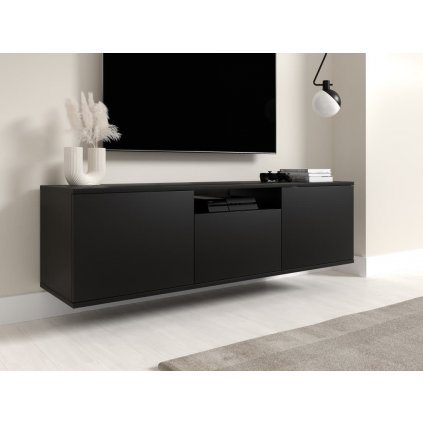 Závěsný TV stolek Logan 150 cm - Černá