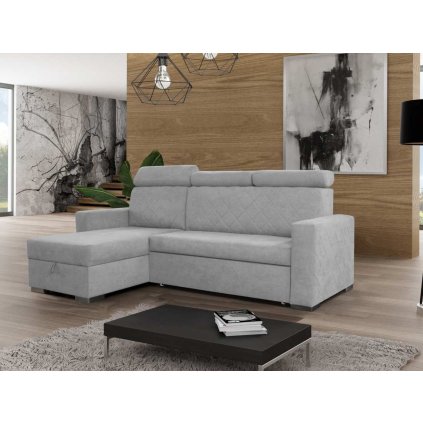 Rozkládací sedací souprava do L Lars - šedá