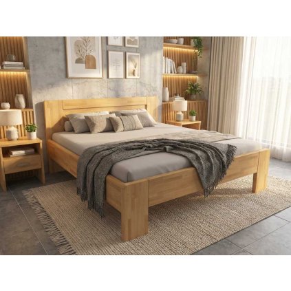 Buková zvýšená manželská postel 180x200 - Montana Supra