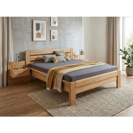 Dubová zvýšená manželská postel Dublin Supra 180x200