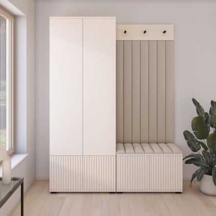 Moderní předsíňová stěna s čalouněnými panely