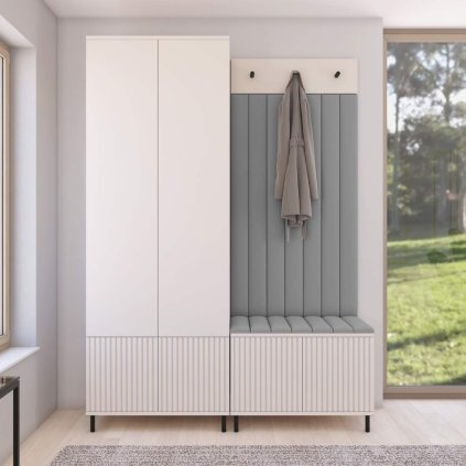Moderní předsíňová stěna s čalouněnými panely