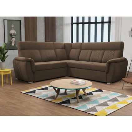Rohová rozkládací sedací souprava Boston - hnědá