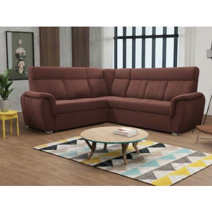 Rohová rozkládací sedací souprava Boston - vínová