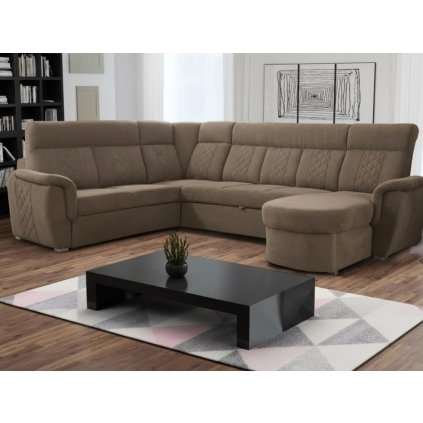 Rozkládací sedací souprava do U Boston - hnědá