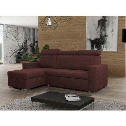 Rozkládací sedací souprava do L Lars - vínová
