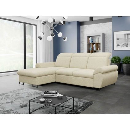 Rozkládací sedací souprava do L - Santana - béžová