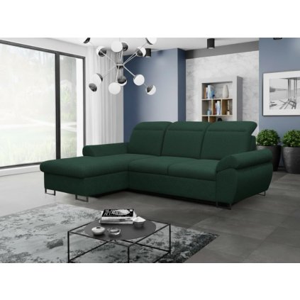 Rozkládací sedací souprava do L - Santana - zelená