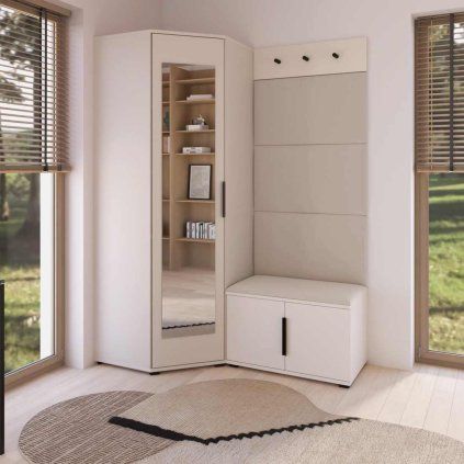 Rohová předsíňová stěna Bianco 17 - U/2