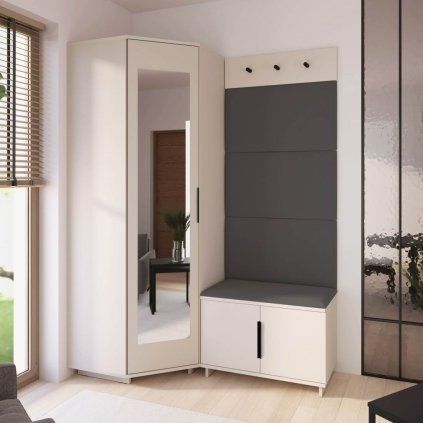 Rohová předsíňová stěna Bianco 17 - U/6