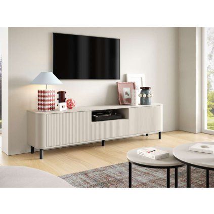 TV stolek Norvik 200 cm - černé nožky