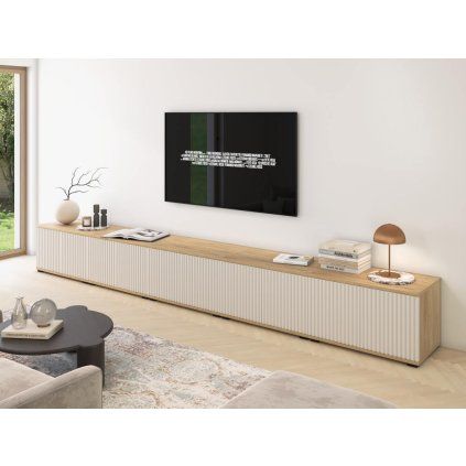 TV stolek Bello 350 cm - dub/kašmír