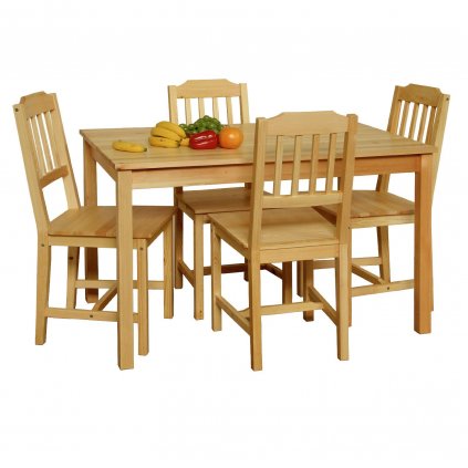 Stůl + 4 židle - masiv borovice