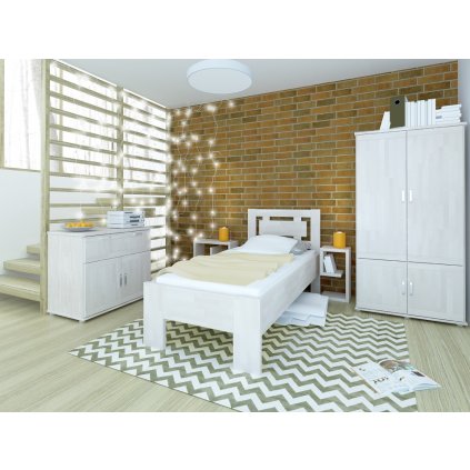 Buková zvýšená postel NAOMI SUPRA - 90x200 cm (Rozměr 90x200, Moření HP Buk přírodní)