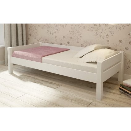 Bílá postel Lisa 90x200 - masiv borovice