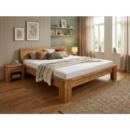 Manželská postel Montana 180x200 z masivního dubu