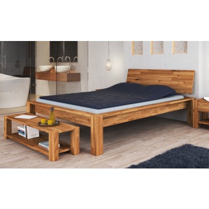 Dubová manželská postel Aruba (Laťkový rošt Laťkový rošt / 90x200 cm 2 ks - 16 lamel, Rozměry - později smazat Rozměry / 180x200 cm)