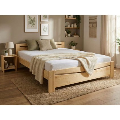 Manželská postel TK 03 - masiv borovice
