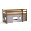 Dětská zvýšená postel Portos v dubové barvě – pohled zleva na zvýšené lůžko