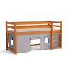 Dětská zvýšená postel Portos v olšovém odstínu – boční pohled na úložný prostor