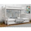 Patrová postel Sawana v bílém provedení – čelní pohled se žebříkem vlevo