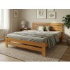 Manželská postel z masivu borovice v medovém odstínu moření Denis