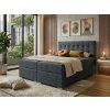 Modrá boxspring postel české výroby