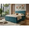 Boxspring postel české výroby v tyrkysové barvě