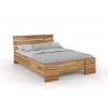 Dubová postel Sandemo - zvýšená - bezbarvý lak