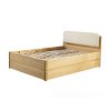 Dubová postel Atlanta s úložným prostorem + matrace