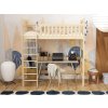 Postel horní spaní Anita v přírodním odstínu – čelní pohled se žebříkem vlevo