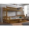 Patrová postel Albert v odstínu dub – čelní pohled na horní i spodní lůžko