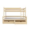 Patrová postel Nevada v přírodním provedení – čelní pohled se dvěma spodními šuplíky