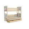 Patrová postel Florida v přírodním odstínu – dřevěné třílůžkové provedení s přistýlkou