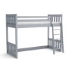 Postel horní spaní Alvin v šedém provedení – čelní pohled se žebříkem u pravé strany