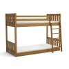 Patrová postel Alvin v odstínu dub – dřevěná postel s žebříkem na pravé straně