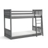 Patrová postel Alvin tmavě šedá – dětská postel s laťkovými rošty a zábranami
