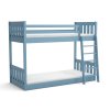 Patrová postel Alvin modrá – dřevěná postel z masivu borovice s ochrannými bočnicemi