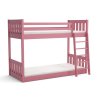 Dívčí postel Alvin růžová – patrové lůžko pro děti s žebříkem a rošty