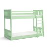 Dětská postel Alvin zelená – dřevěná patrová postel z masivu borovice s rošty