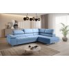Sedací souprava do L Taylor – modrá pohovka s nastavitelnými opěrkami hlavy