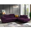Fialová rozkládací rohová sedací souprava Lily Kronos 03 s polohovatelnými opěrkami
