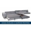 Rozkládací rohová sedačka Lily Kronos 15/34 – úložný prostor a lůžko 125×193 cm