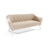 Sametová trojsedačka Victoria Velutto 02 béžová s bílými nožičkami