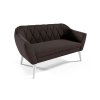 Dvojsedačka Victoria Velutto 06 hnědá se sametovým potahem a bílými nožkami