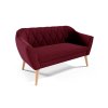 Sametová dvojsedačka Victoria Velutto 32 tmavě červená přírodní buk nožičky