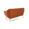 Dvojsedačka Victoria Velutto 33 oranžový samet zadní strana přírodní nožky