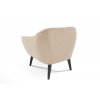Zadní čalounění béžového křesla Victoria Velutto 02 s černými dřevěnými nožkami